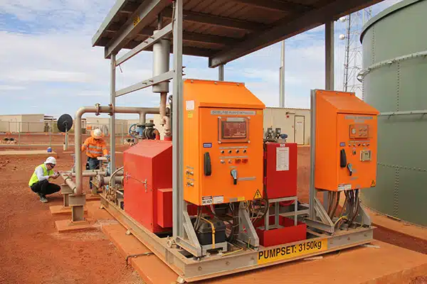 Fire protection system on a mine site