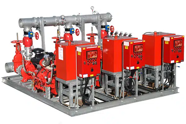 Triple diesel fire pump system