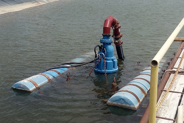 Submersible pump in lake