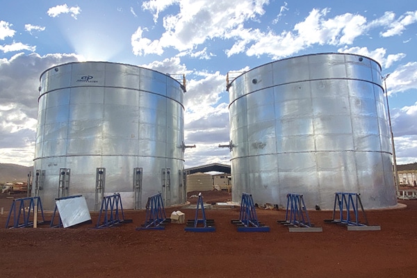 Hot dip galvanised tanks completed