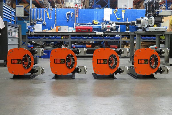 Peristaltic pumps in warehouse